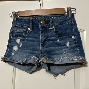 Distressed American eagle jean shorts